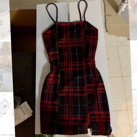 Plaid Spaghetti Strap Dress - Picture 1 of 1
